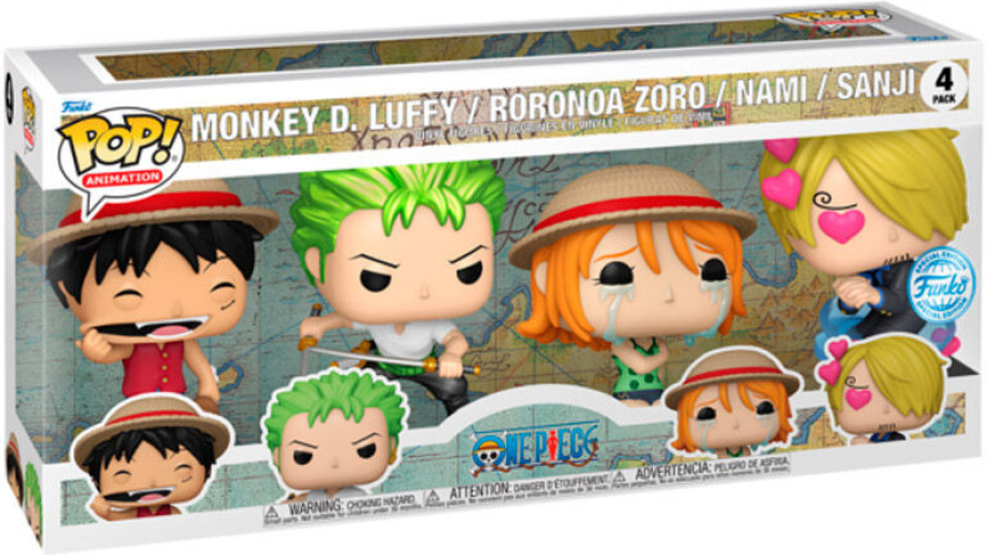 One Piece   Pop Vinyl 4-Pack: Monkey D. Luffy, Roronoa Zoro, Nami, Sanji (Special Edition)