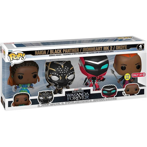 Pop Marvel: Black Panther - Wakanda Forever 4-Pack (Glow in the Dark)