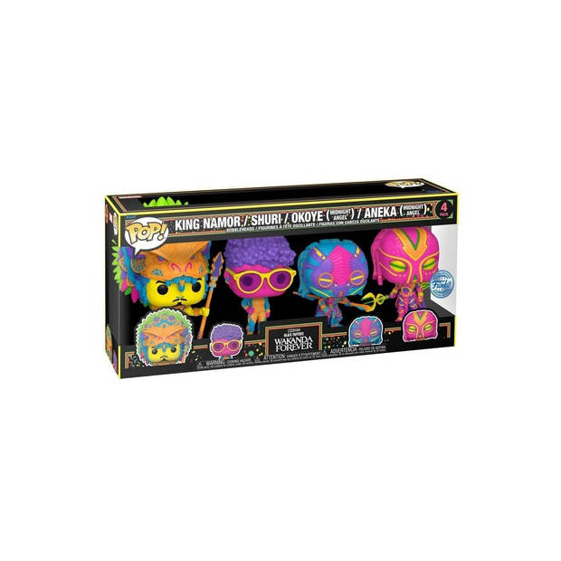 Pop Marvel: Black Panther - Wakanda Forever S2 4-Pack (BlackLight)