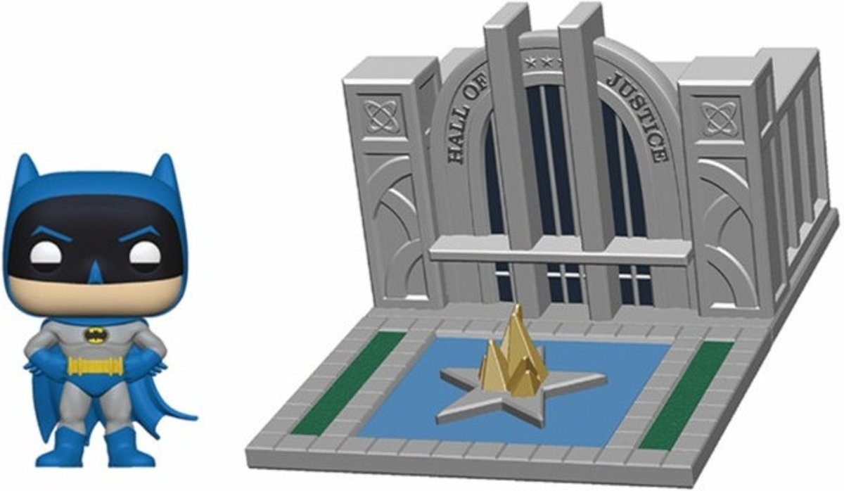 Pop Town Hall of Justice with Batman Vinyl Figure