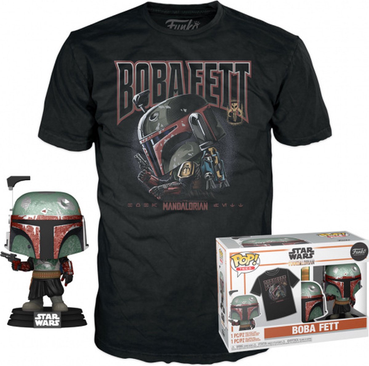 STAR WARS - POP N° 462 - Boba Fett Metal Effect + Tee (M)