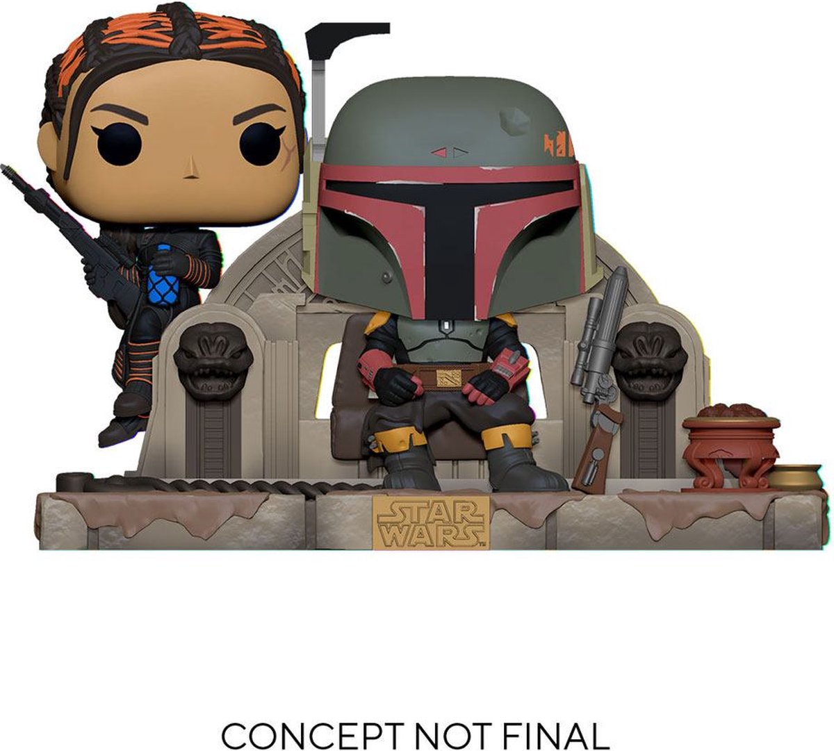 The Mandalorian POP Moment! Vinyl Figures 2-Pack Boba Fett & Fennec Shand 9 cm