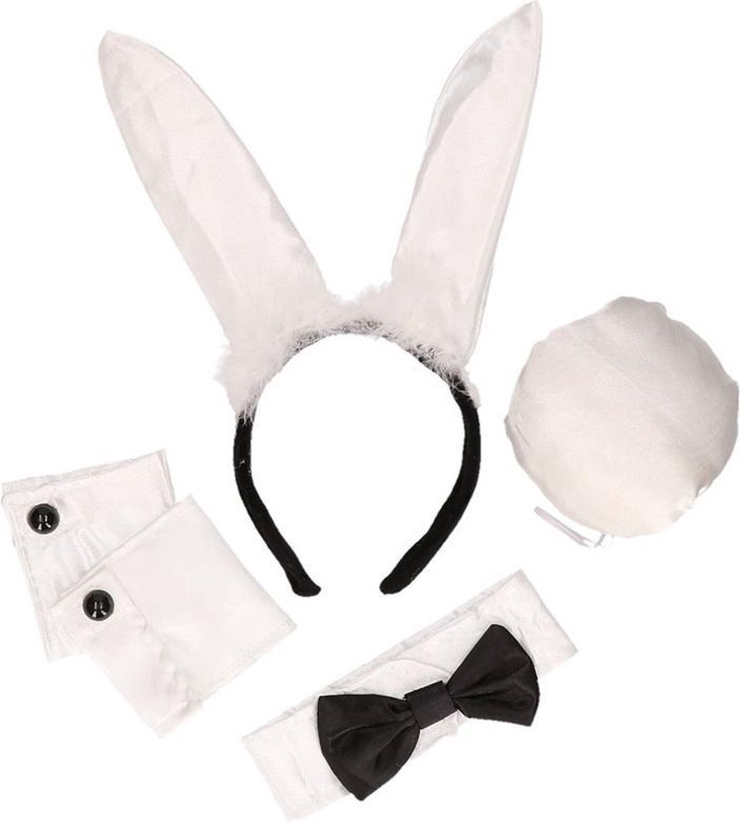 3x stuks bunny Playboy verkleed setje voor dames