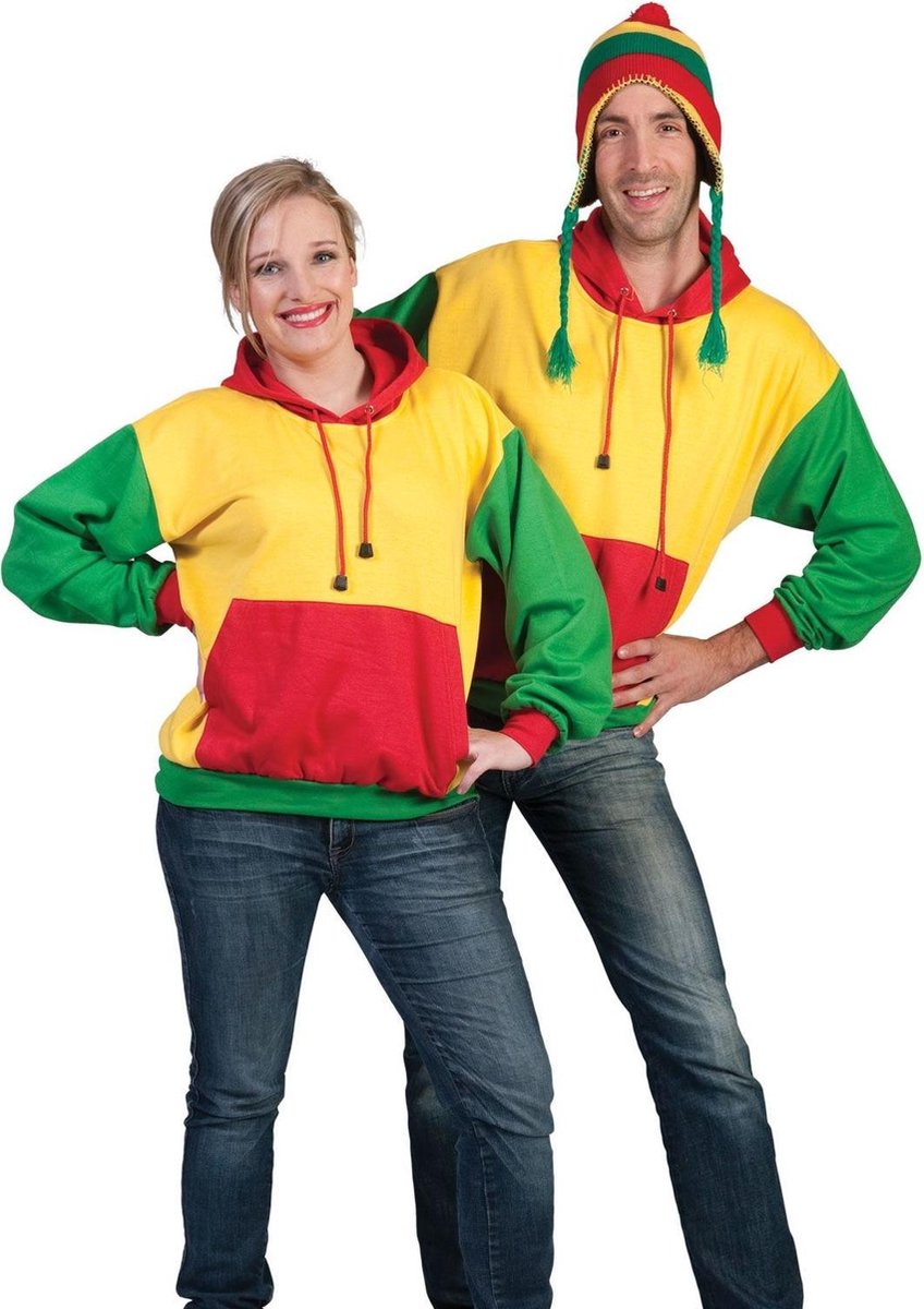 Carnaval Trui Rood/Geel/Groen - Maat L