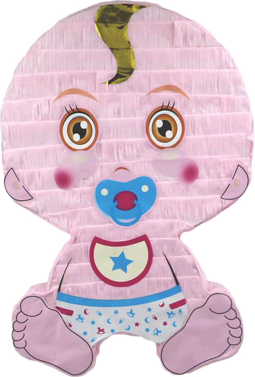 Funny Fashion Pinata van papier - Baby geboren thema - 42 x 28 cm - Feestartikelen babyshower