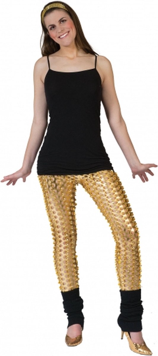 Gouden legging met puntige gaten