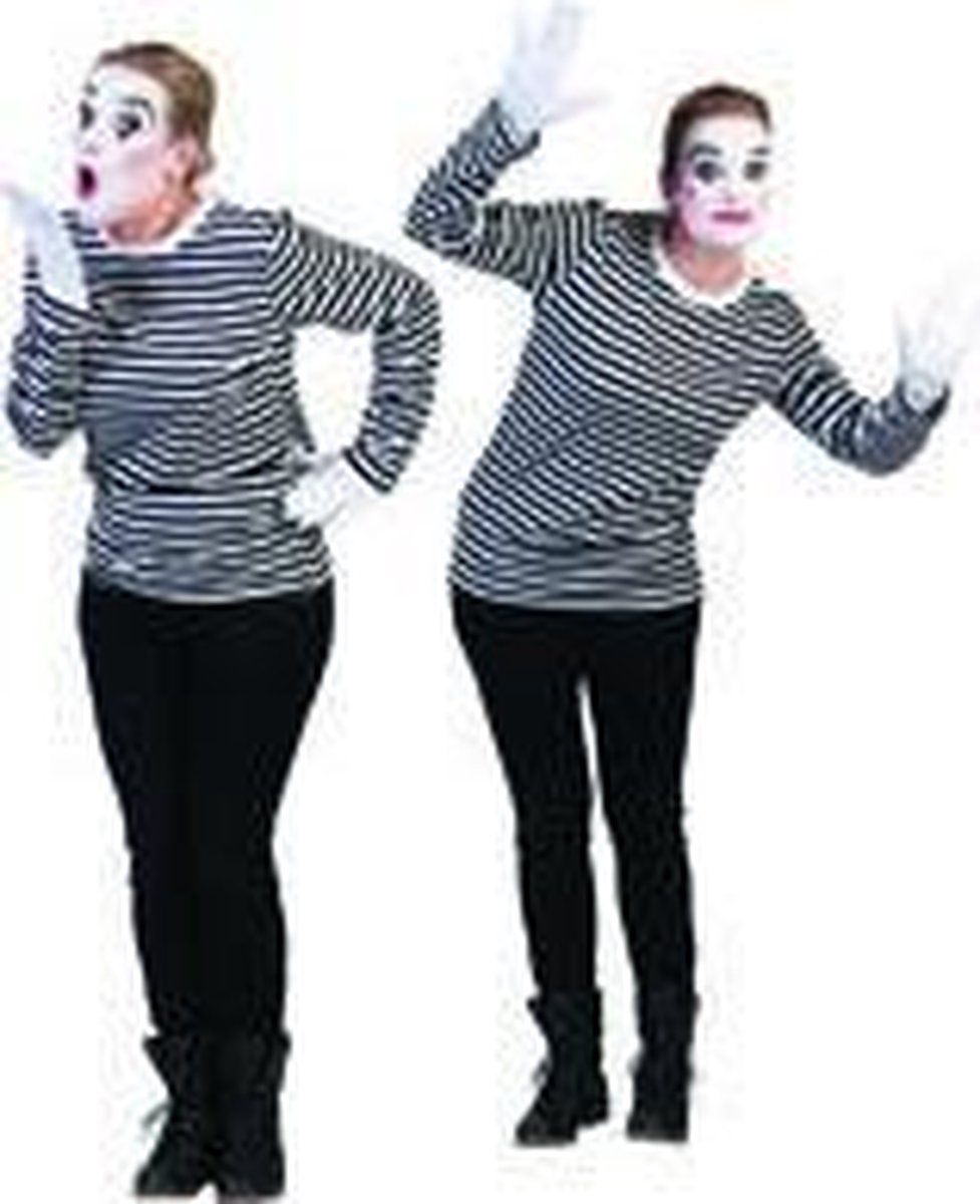 Mime t shirt zwart -wit gestreept lange mouw