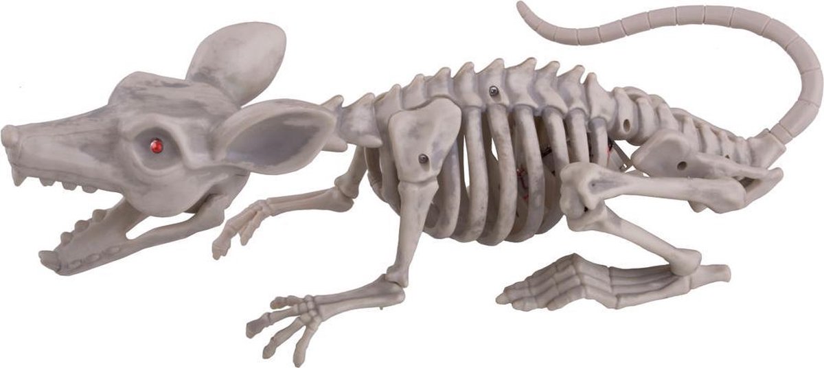 Skelet rat met lichtgevende ogen - 38 cm - feestdecoratievoorwerp - Halloween