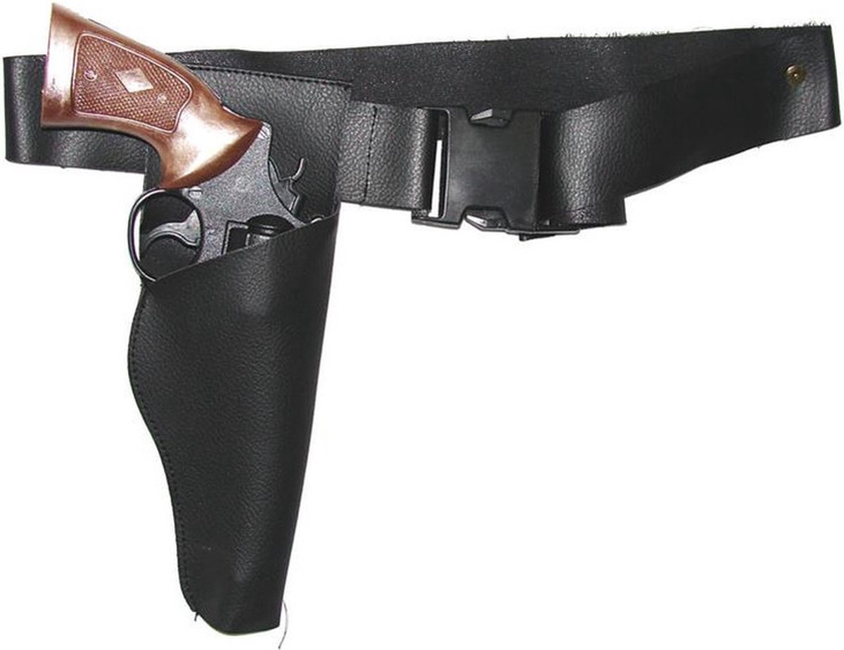 Verkleed speelgoed cowboy holster met een revolver/pistool voor volwassenen - wapens setje van plastic