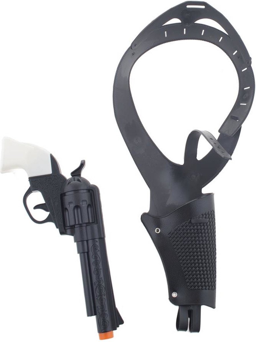 Verkleed speelgoed cowboys schouder holster met een revolver/pistool voor kinderen
