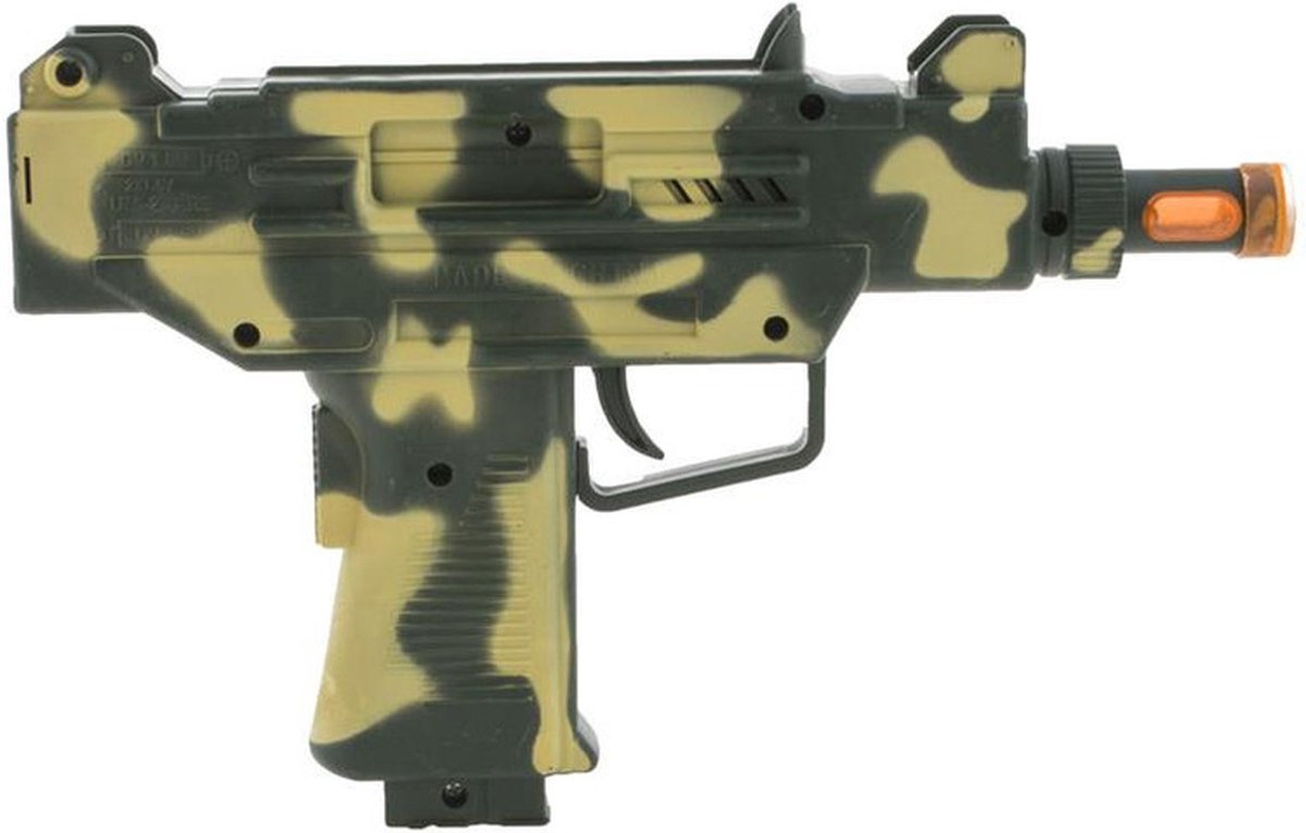 Verkleed speelgoed wapens Uzi machinepistool camouflage - Militairen/soldaten/leger thema