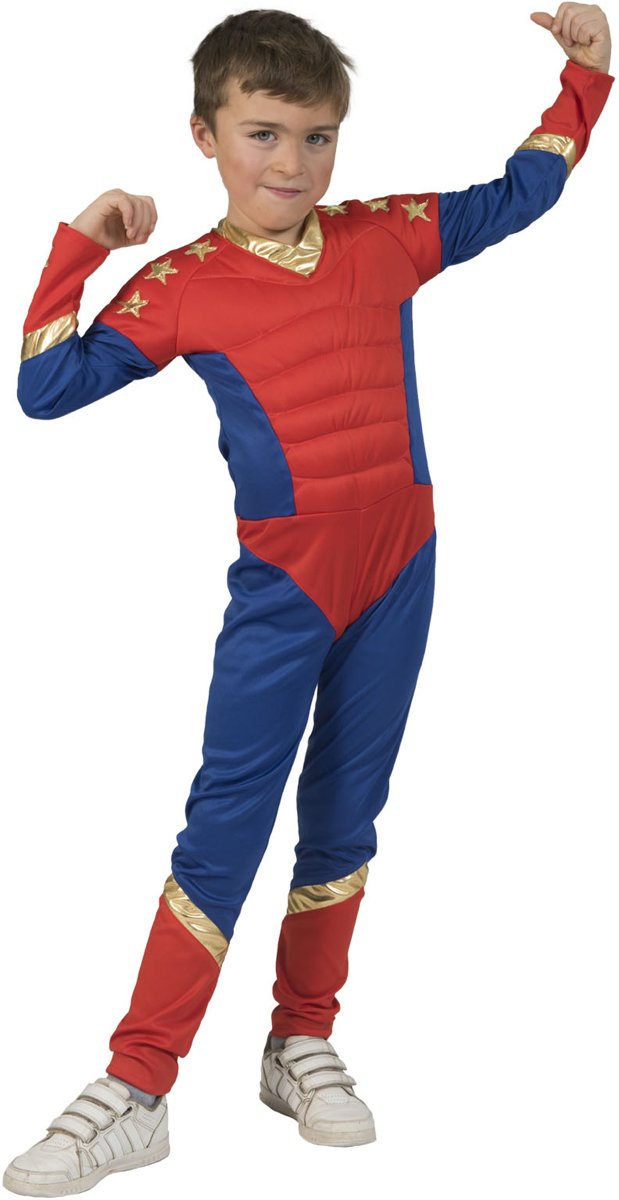 Verkleedpak superheld jumpsuit jongen Super Boy 128