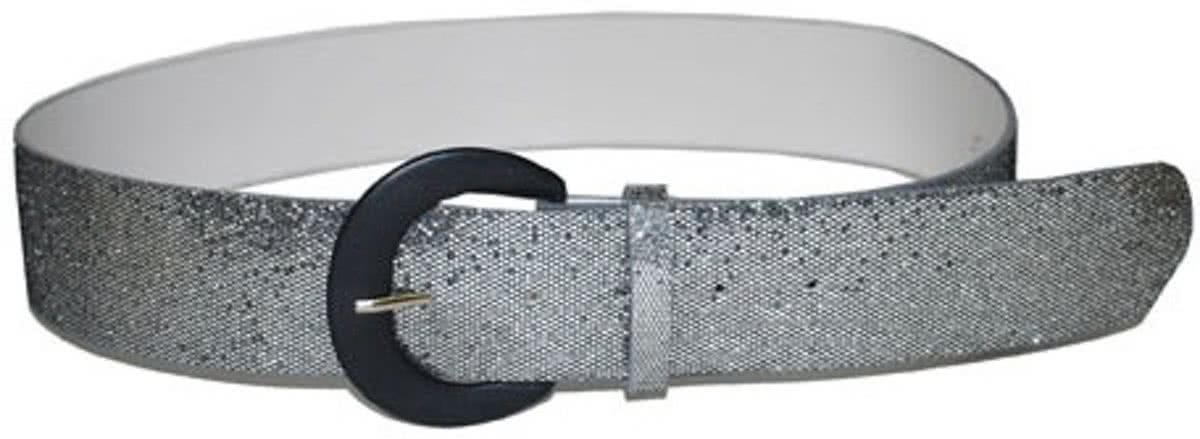 Zilveren glitter riem 110 cm