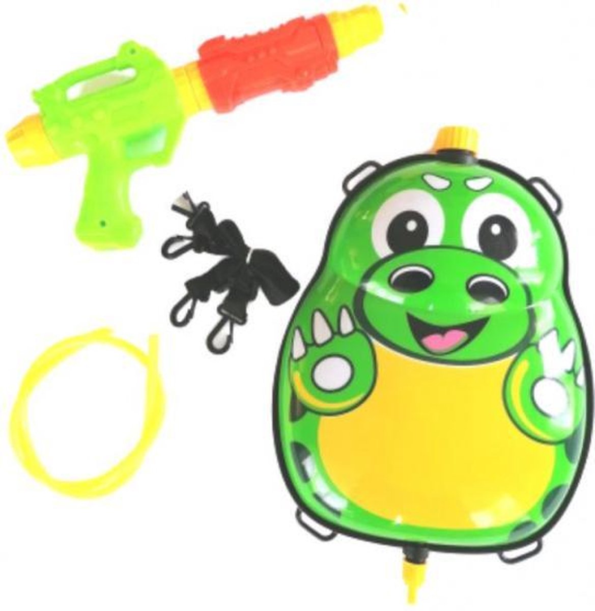 waterpistool met tank 35,5 cm groen/geel 5-delig