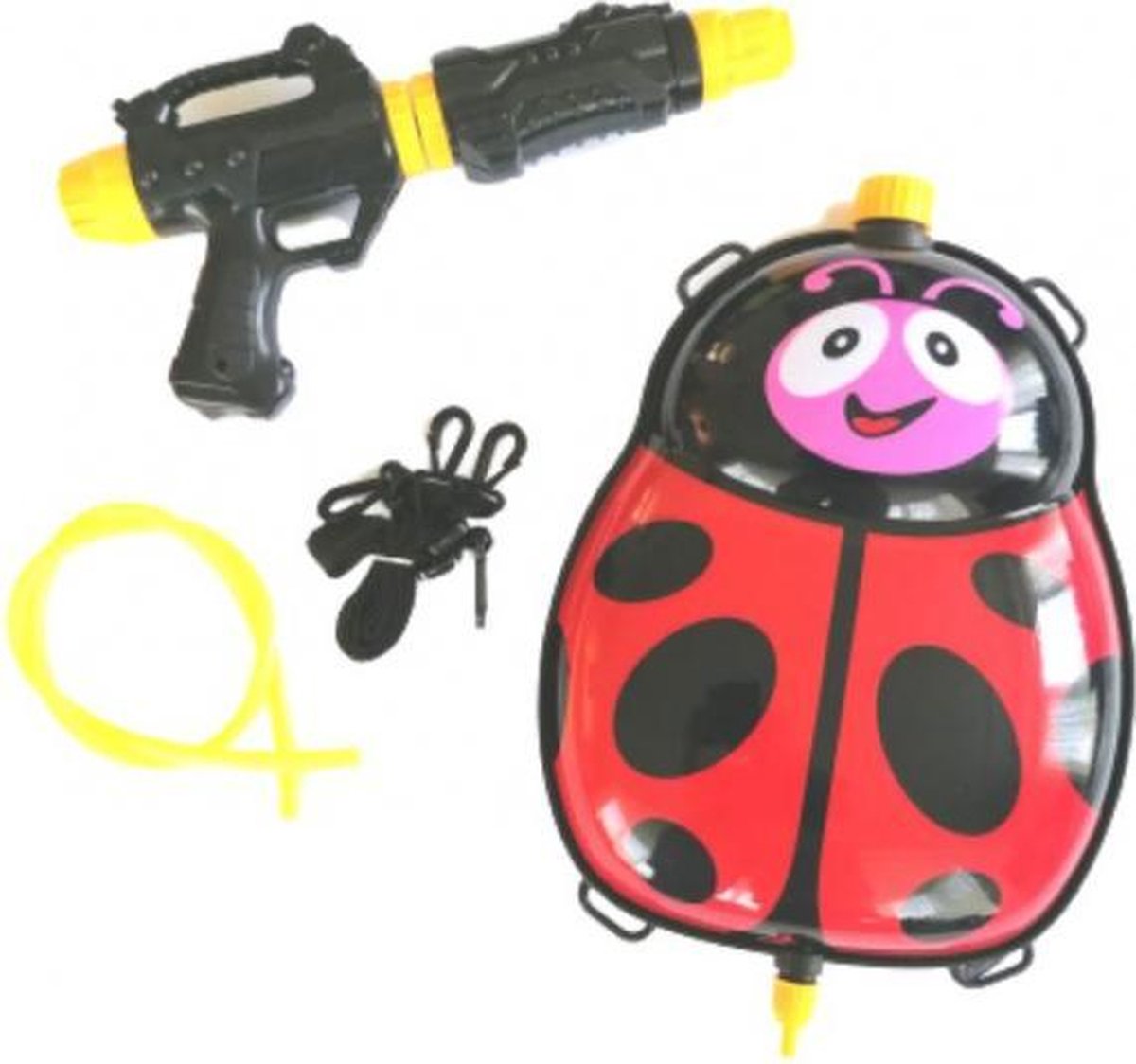 waterpistool met tank 35,5 cm rood/zwart 5-delig