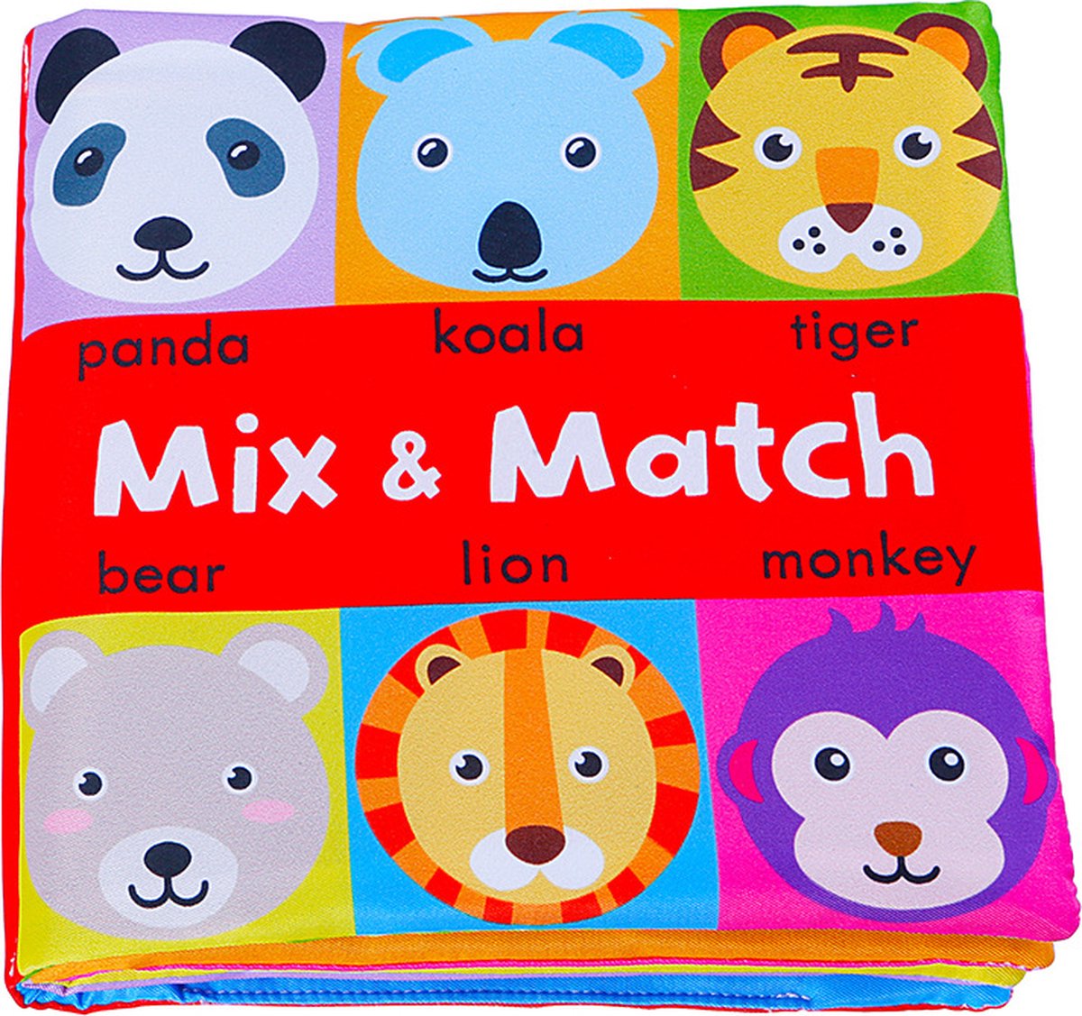 Baby speelgoed/knisperboekje /Educatief Baby Speelgoed /Zacht Baby boek /Zacht Speelgoed/Speelgoed voor baby/ face matching boek/ Mix & Match Jungle Animals