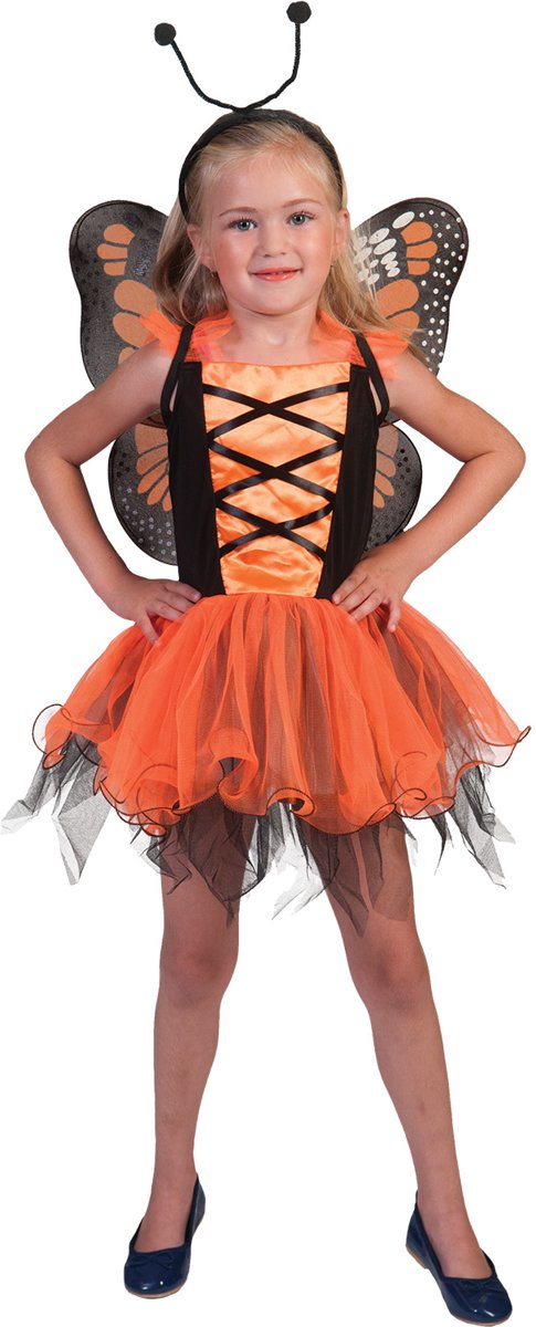 Jurkje Vlinder/Balerina - Oranje - Verkleedkleding - Maat 104