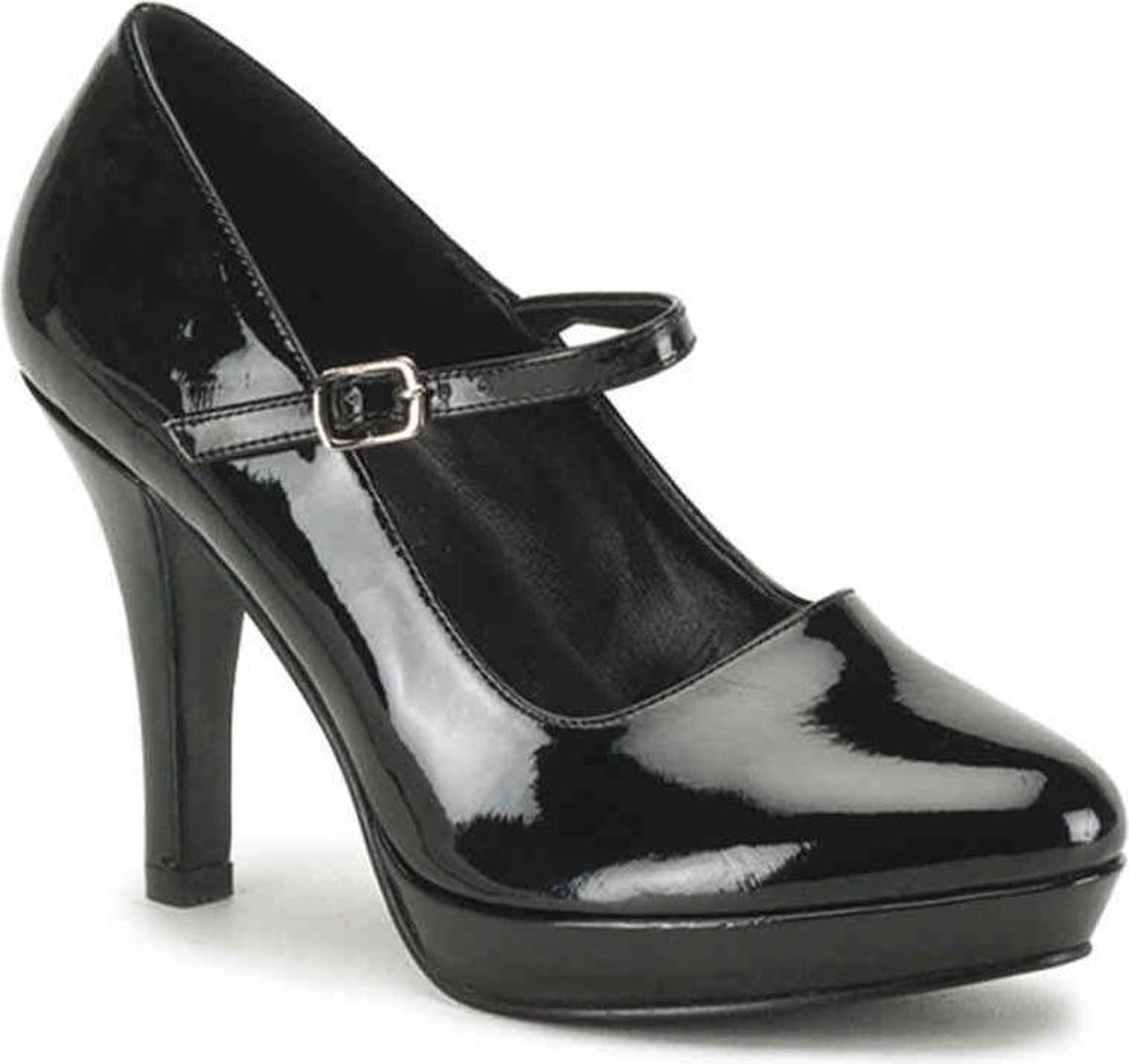 Contessa-50X Mary Jane pump with wide width black patent - (EU 37 = US 7) - Funtasma