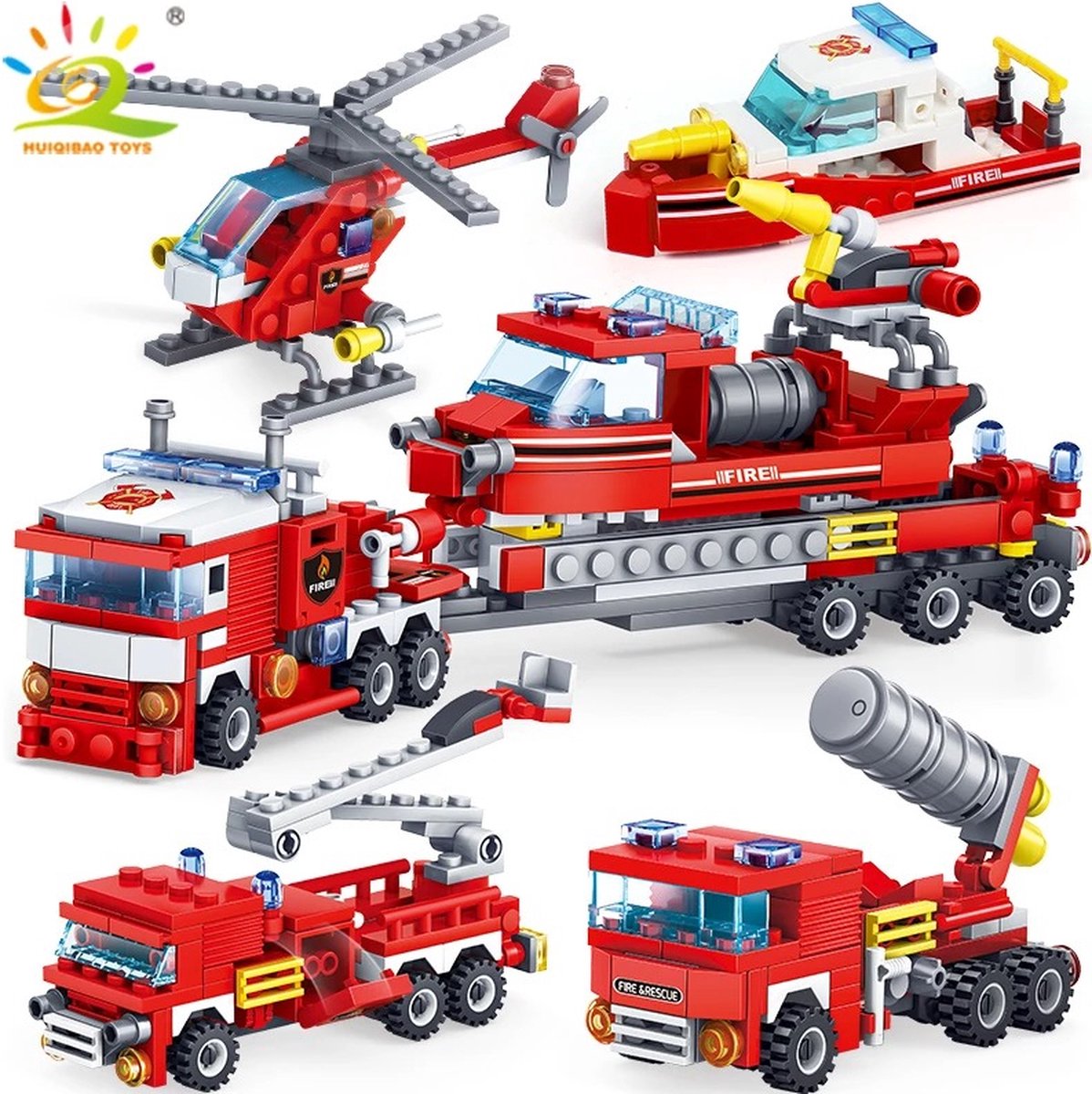 Brandweer Truck -  4-1 speelgoed - Bouwstenen Voor Kinderen - Bouwstenen Speelgoed – STEM-bouwspeelgoed  - Bouwstenen - Bouwspeelgoed  - Educatief speelgoed – Building blocks -  348 stukjes- Educatief Speelgoed Voor Kinderen