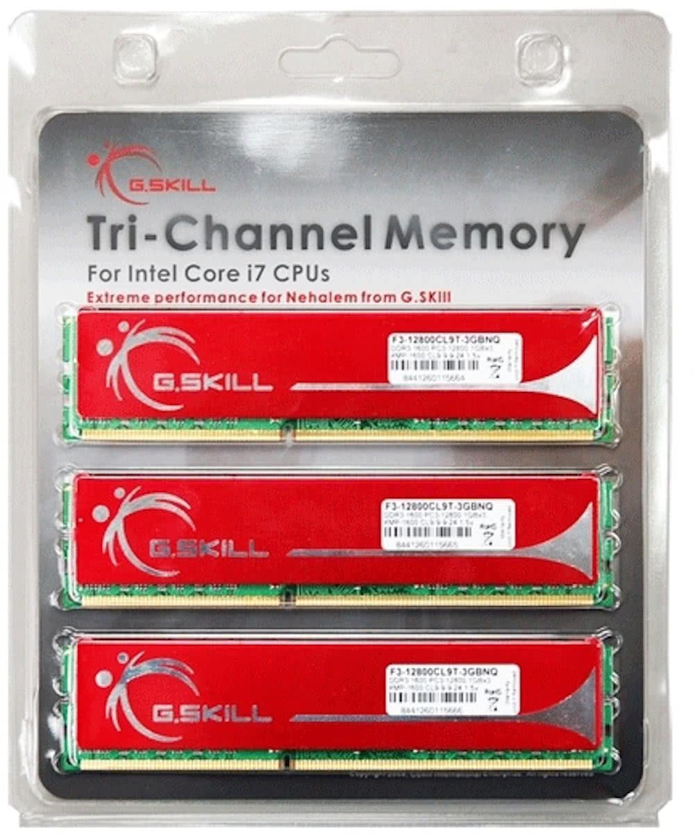 G.Skill NQ DDR3 PC 12800 CL9 6GB kit 6GB DDR3 1600MHz ECC geheugenmodule