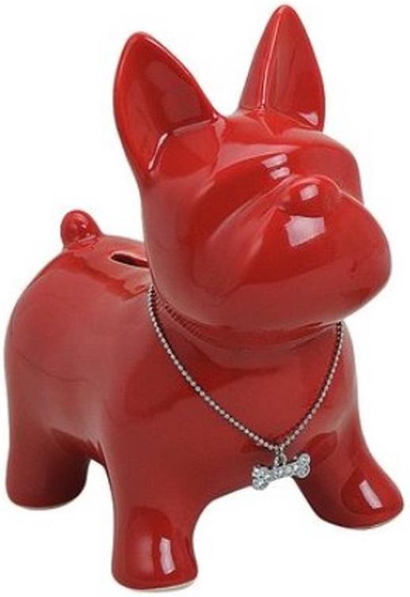 Franse Bulldog Spaarpot - Rood