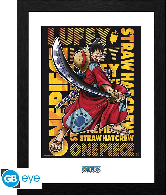 One Piece Framed Print - Luffy in Wano (30x40cm)