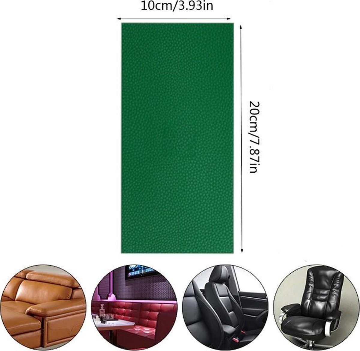 GEAR 3000® PU leer reparatie set - leather repair - leder patch - zelfklevende sticker groen