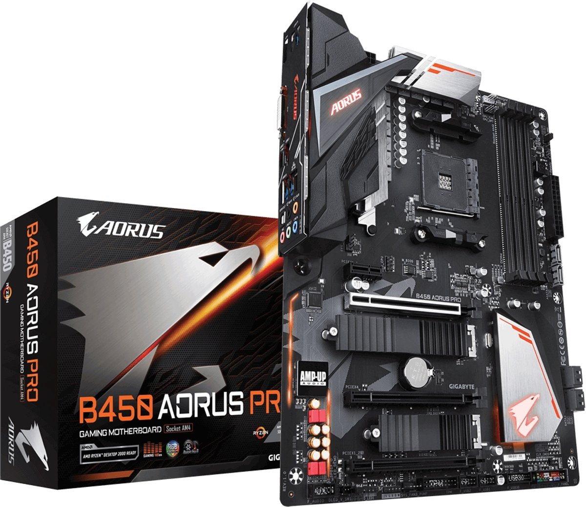 Gigabyte B450 AORUS PRO (rev. 1.0) moederbord Socket AM4 ATX AMD B450