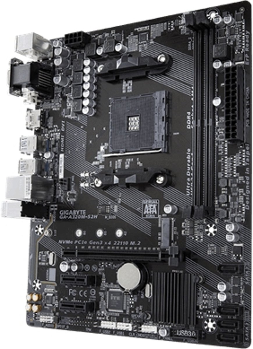 Gigabyte GA-A320M-S2H AMD A320 Socket AM4 microATX moederbord