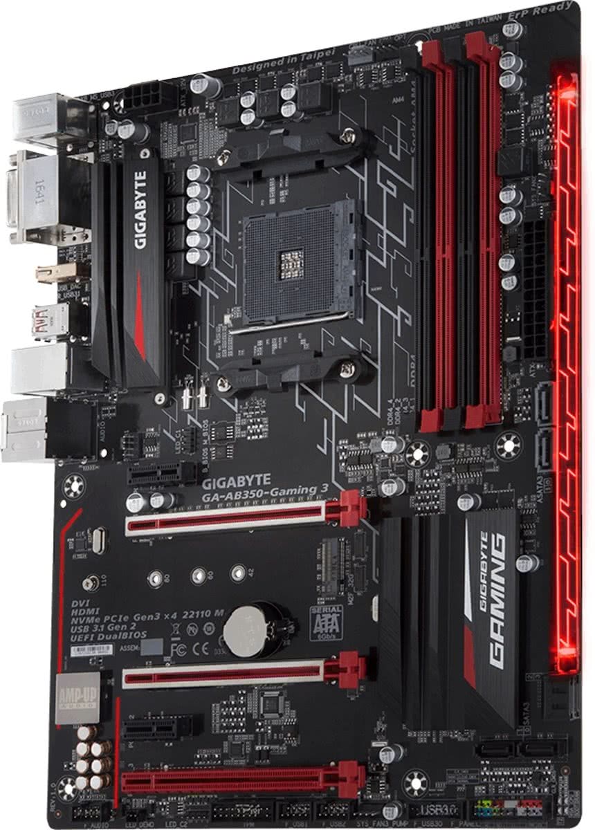 Gigabyte GA-AB350-GAMING 3 AMD B350 Socket AM4 ATX moederbord