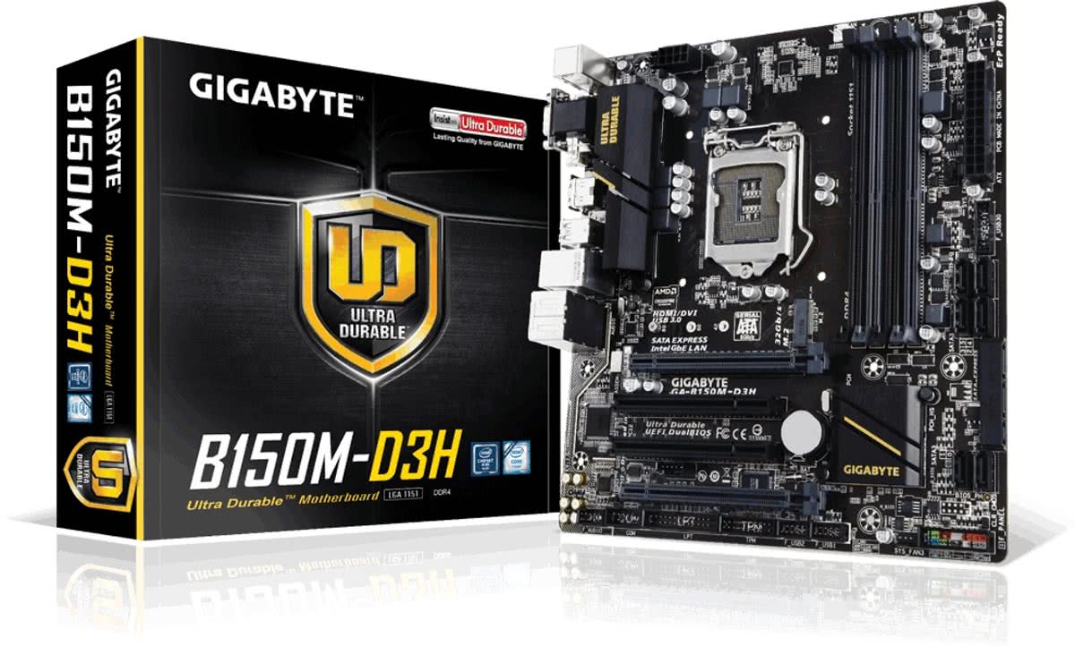 Gigabyte GA-B150M-D3H Intel® B150 Express Chipset LGA 1151 (Socket H4) Micro ATX moederbord