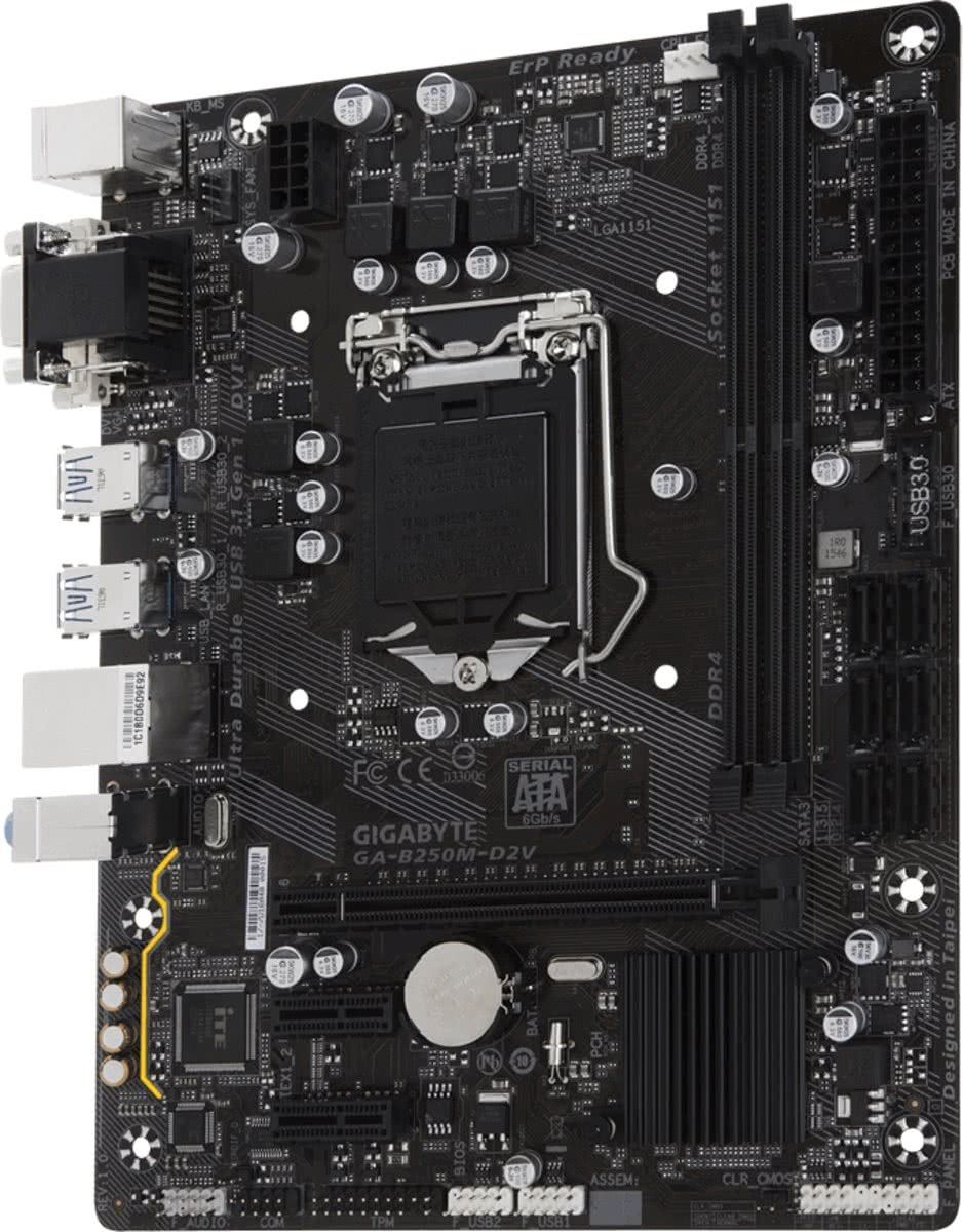 Gigabyte GA-B250M-D2V Intel B250 LGA 1151 (Socket H4) ATX moederbord