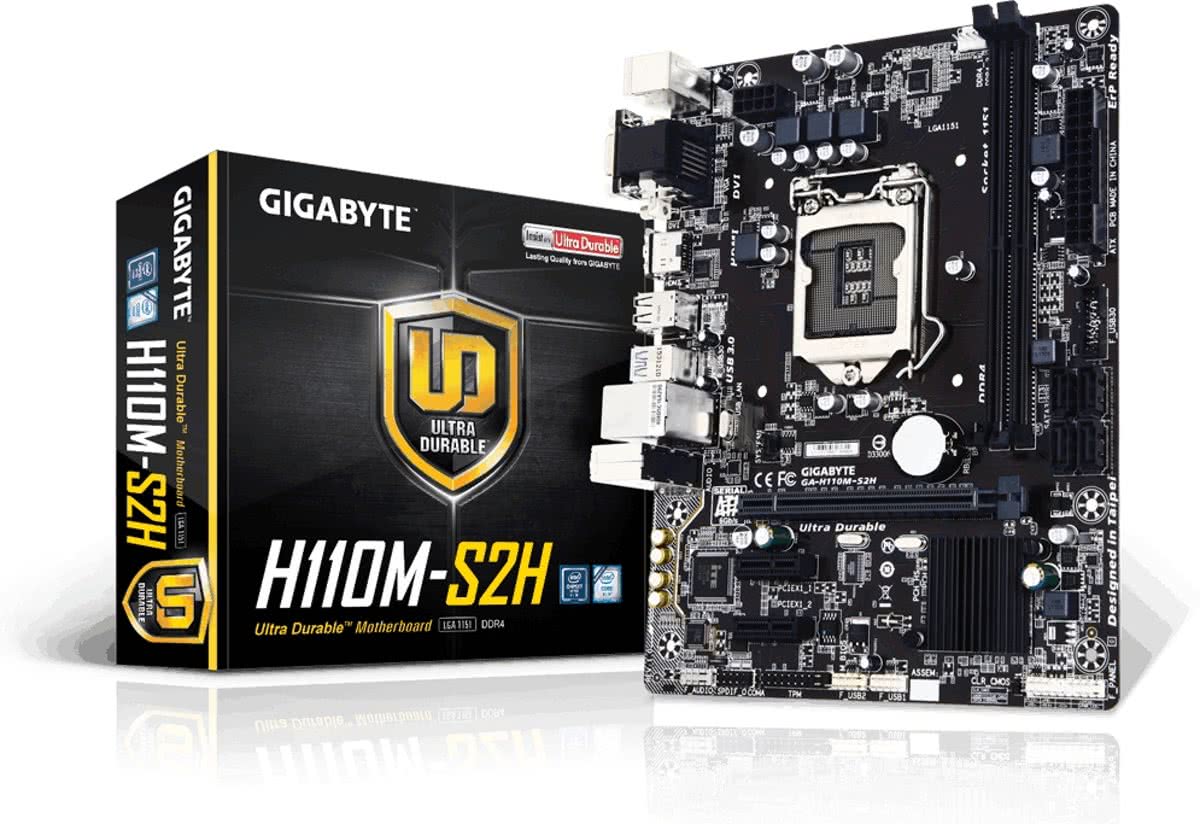 Gigabyte GA-H110M-S2H Intel® H110 Express Chipset LGA 1151 (Socket H4) Micro ATX moederbord