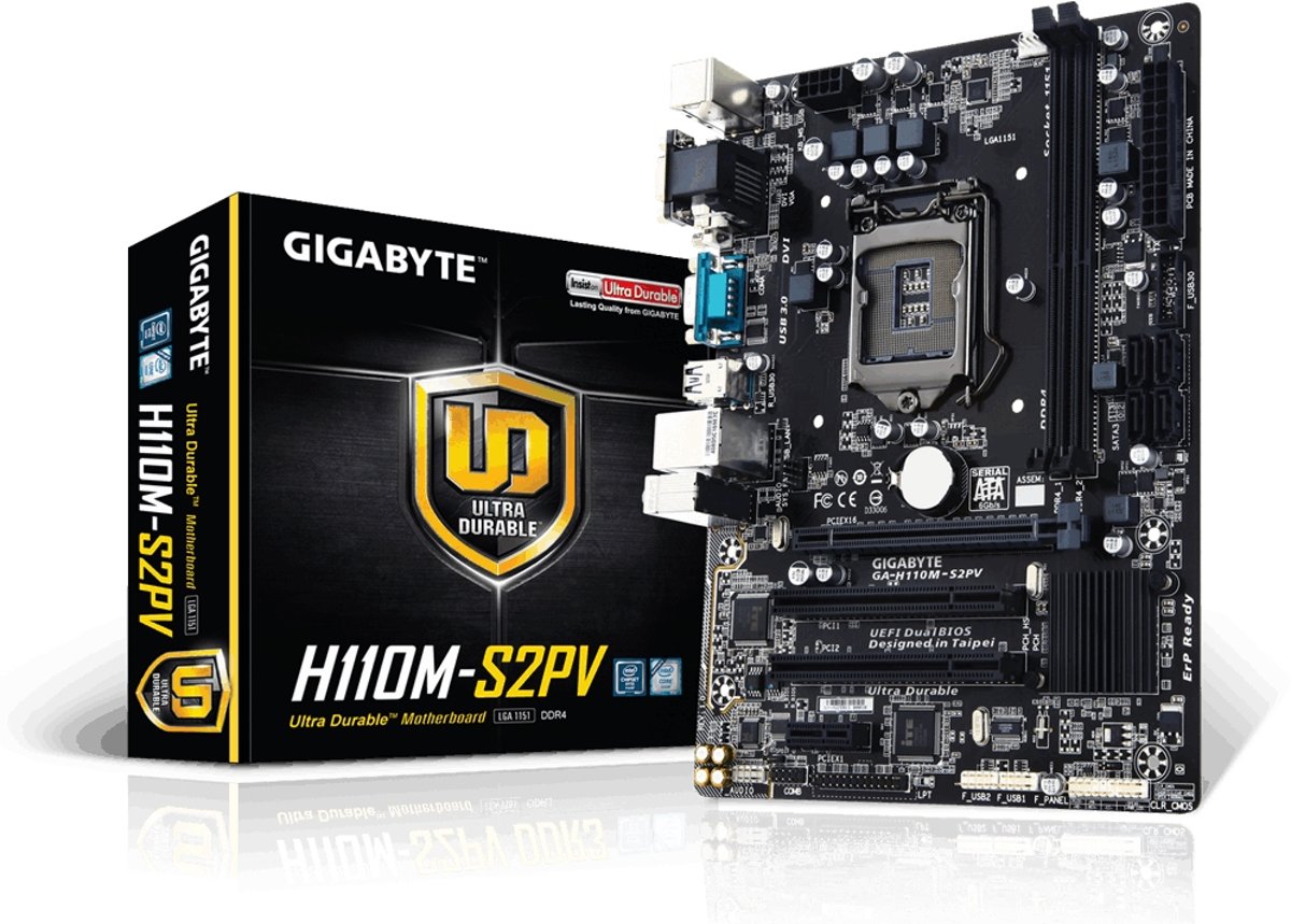 Gigabyte GA-H110M-S2PV Intel® H110 Express Chipset LGA 1151 (Socket H4) Micro ATX moederbord