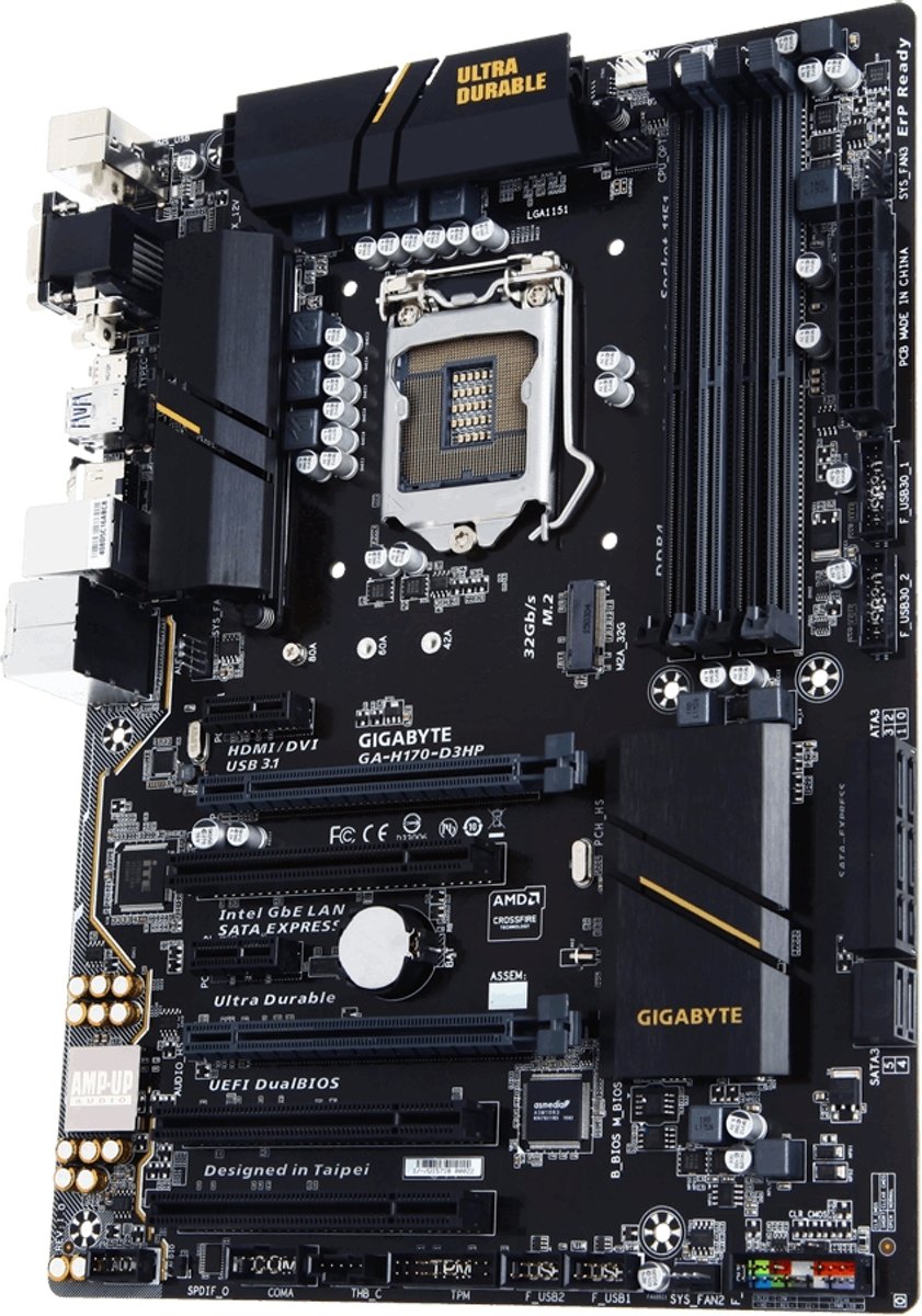 Gigabyte GA-H170-D3HP Intel® H170 Express Chipset LGA 1151 (Socket H4) ATX moederbord