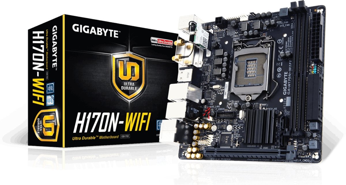 Gigabyte GA-H170N-WIFI (rev. 1.0) moederbord LGA 1151 (Socket H4) Mini ITX Intel® H170