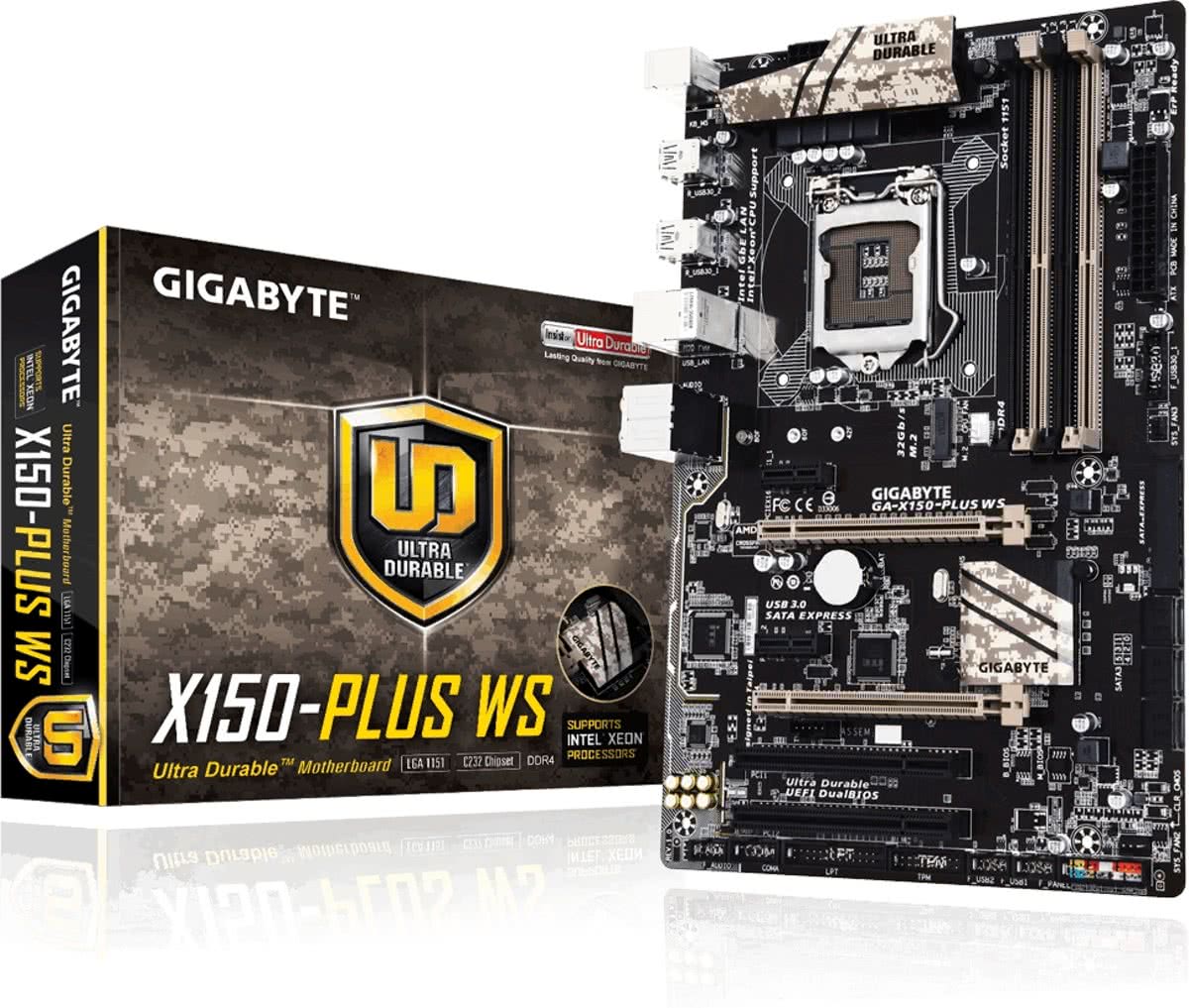 Gigabyte GA-X150-PLUS WS Intel® C232 Chipset LGA 1151 (Socket H4) ATX moederbord