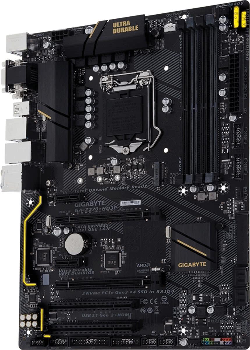 Gigabyte GA-Z270-HD3P Intel Z270 LGA 1151 (Socket H4) ATX moederbord