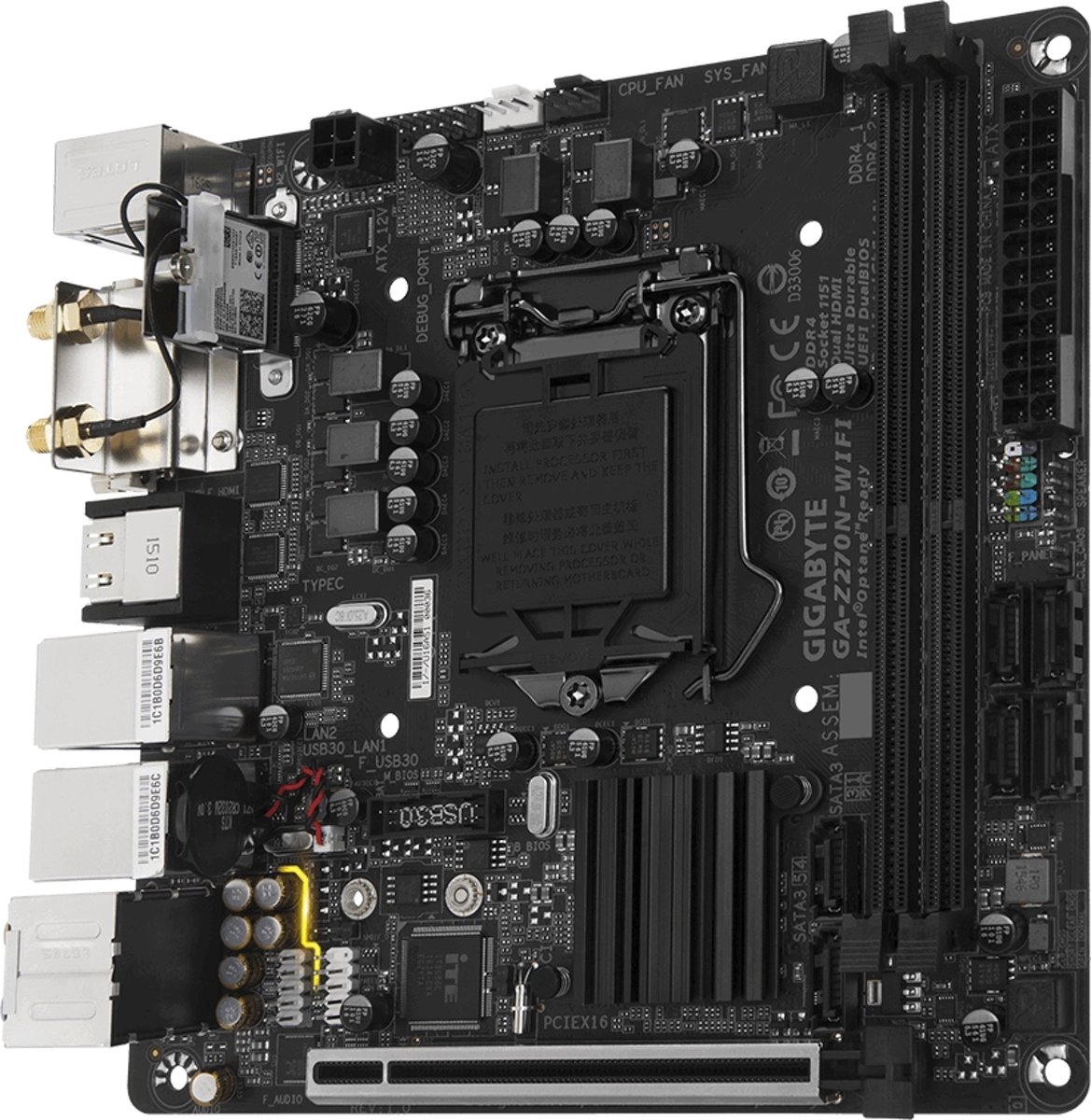 Gigabyte GA-Z270N-WIFI Intel Z270 LGA 1151 (Socket H4) Mini ITX moederbord