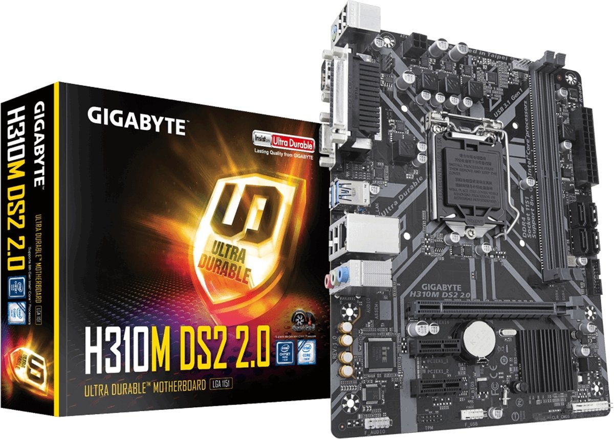 Gigabyte H310M DS2 2.0 moederbord LGA 1151 (Socket H4) Intel® H310 Micro ATX