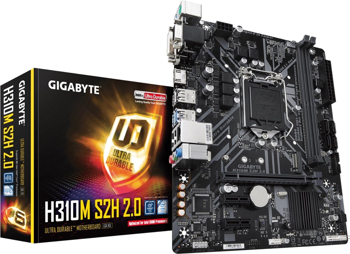 Gigabyte H310M S2H 2.0 moederbord LGA 1151 (Socket H4) Micro ATX Intel H310 Express