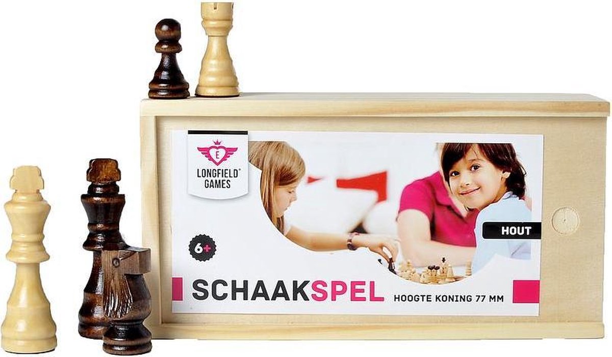 Schaakspel Bord + Stukken afm. bord 42 cmx42 cm