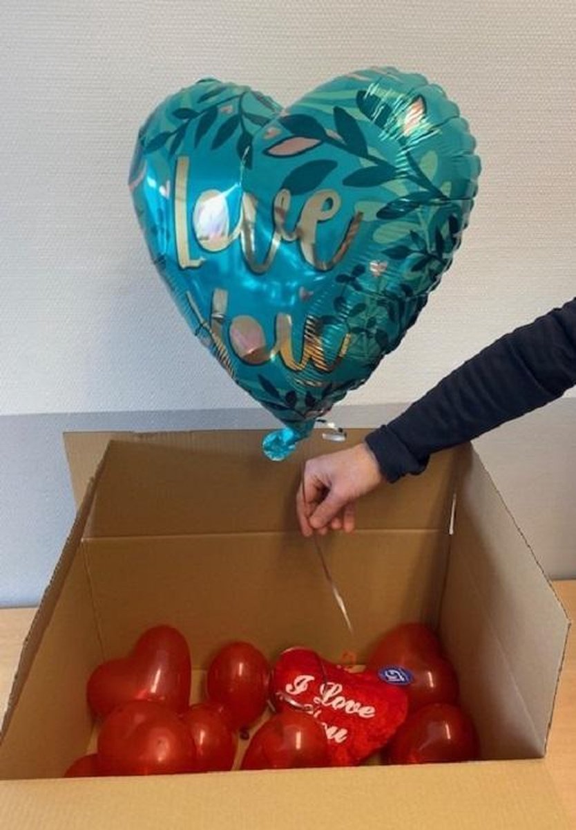 VALENTIJNSBALLON Groen Love you - Helium gevuld - Valentijnscadeau - Valentijn - Verras je liefde