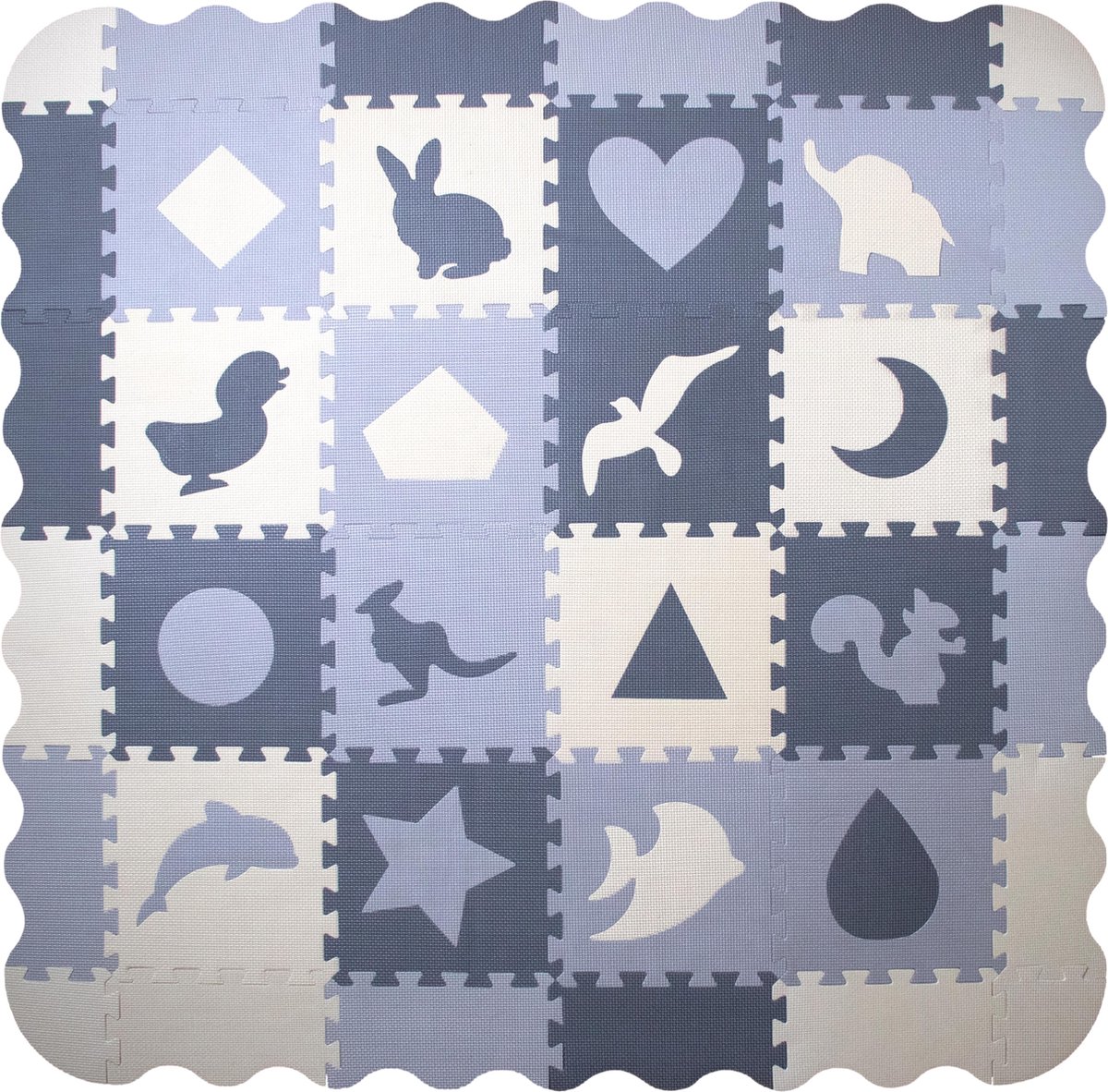 GIZMO Speelmat XL voor Baby/Peuters - Dieren - EVA Foam Puzzelmat / Speelkleed Met Opstaande Rand - 150x150x1.5 cm