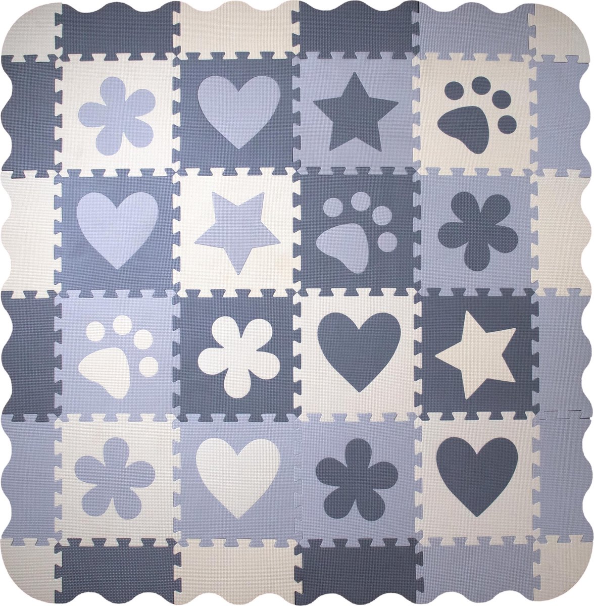 GIZMO Speelmat XL voor Baby/Peuters - Vormen - EVA Foam Puzzelmat / Speelkleed Met Opstaande Rand - 150x150x1.5 cm