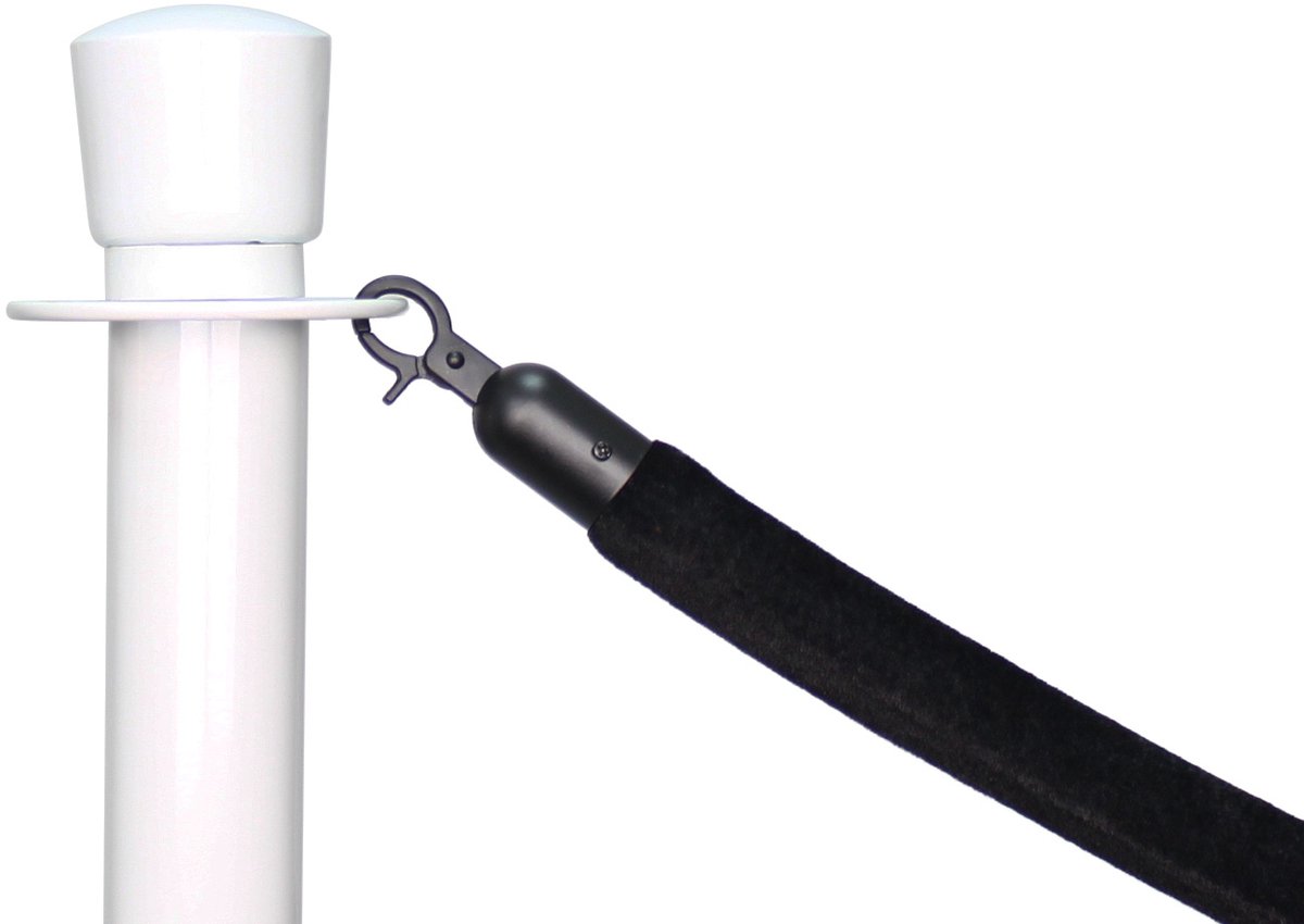   – Afzetkoord velours Zwart – Zwarte sluiting – Luxe afzetkoord voor afzetpalen