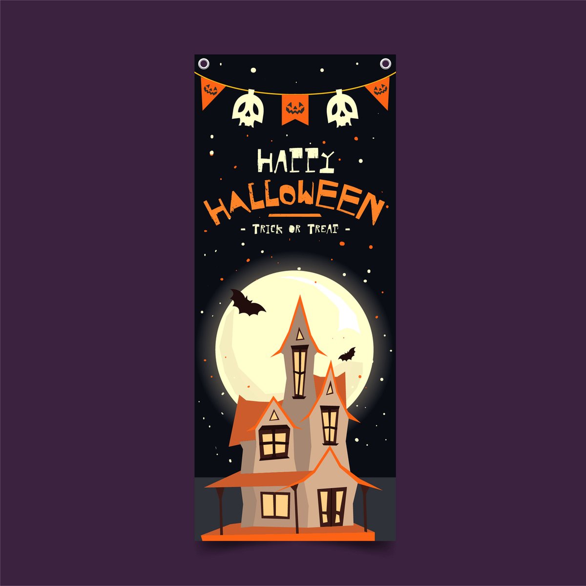   Deur Banner - Halloween - Spandoek - Decoratie - Binnen en Buiten - Full Moon