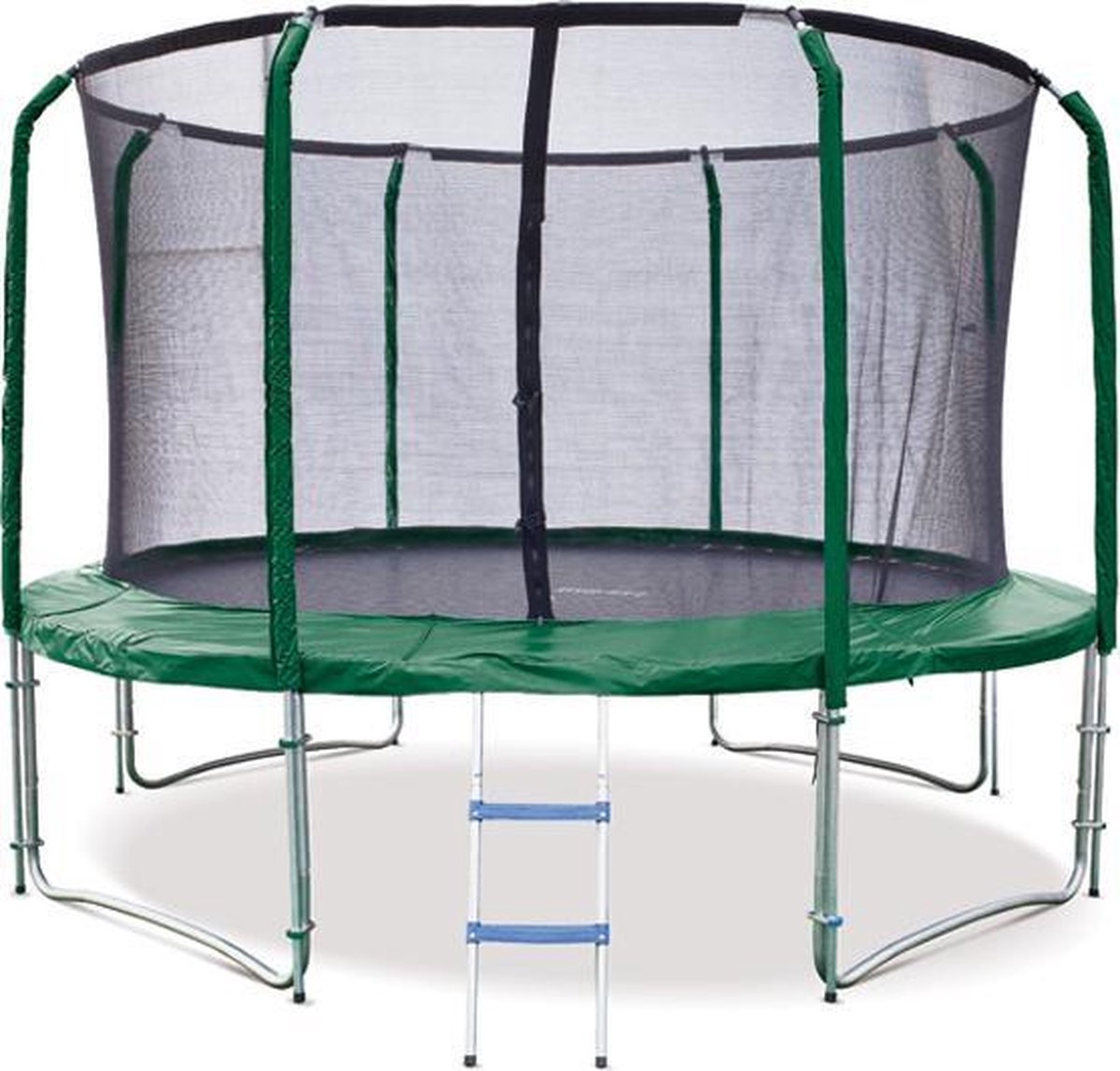 Trampoline 3.66 m met groene rand en safety net