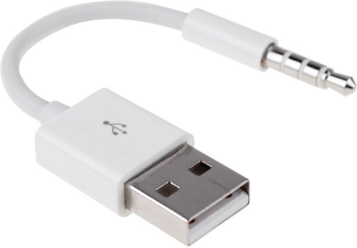 Universele 3.5mm Audio AUX Kabel naar USB 2.0 Kabel Adapter Wit