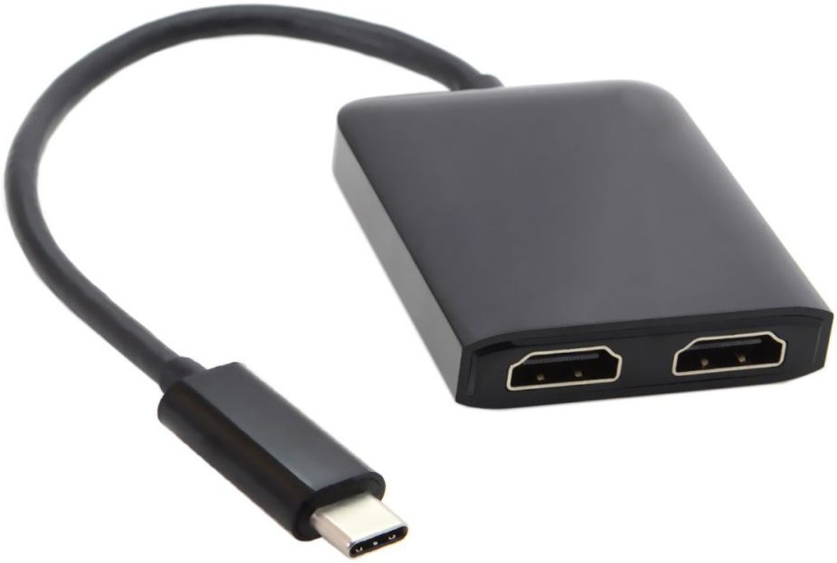 Universele Dubbele USB-C HDMI Adapter Zwart